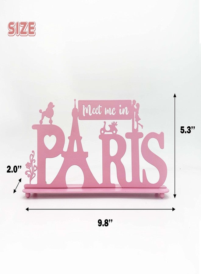 BiaGift Paris Decor for Bedroom Bathroom, Metal Paris Table Decorations, Paris Word Sign, Paris Themed Art for Girls Bedroom, Parisian Eiffel Tower Decor, Stylish Paris Gifts For Women - Image 2